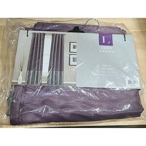 Lush Decor Prima Purple and Gray Two Panels Curtain 108"x84" Or 54"x84" Each New
